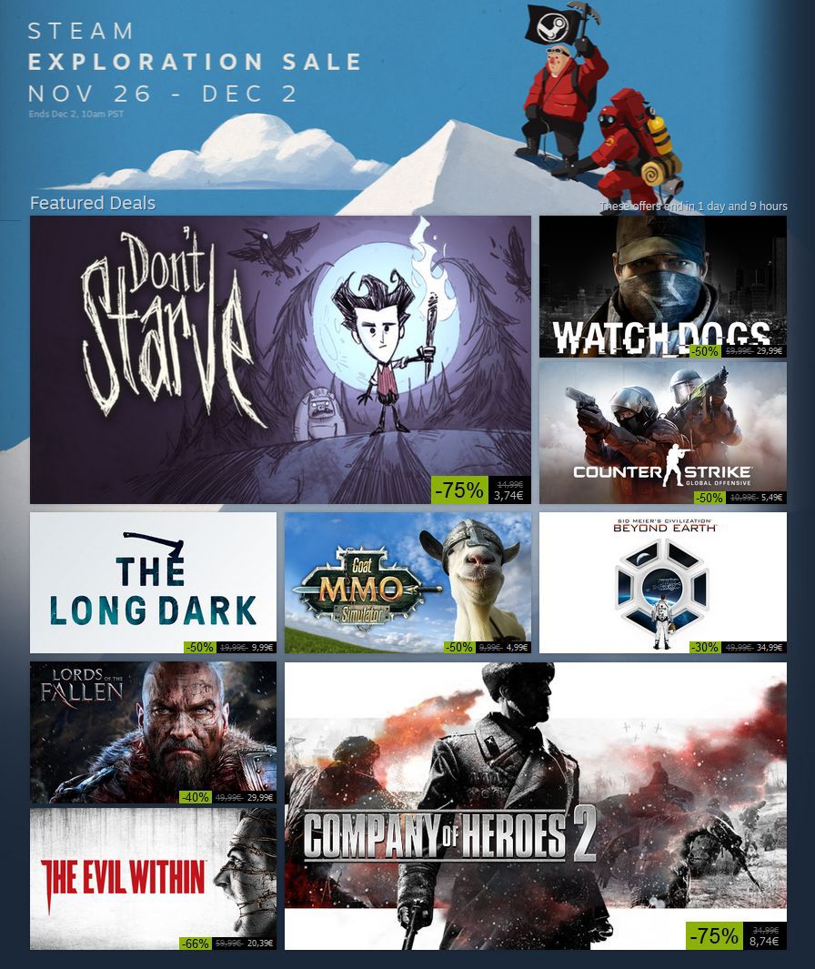 Steam Exploration Sale