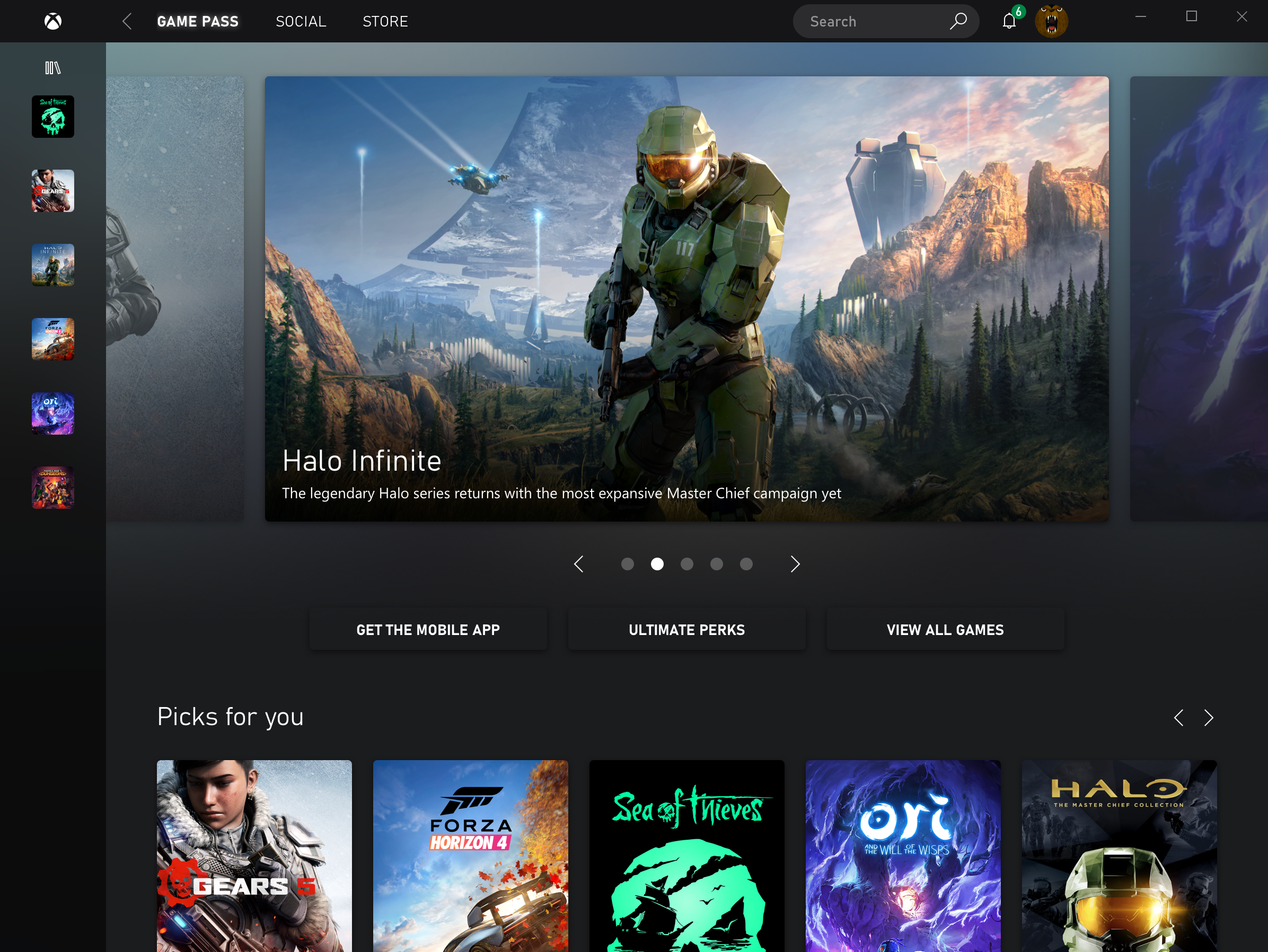 interfața Xbox Series X