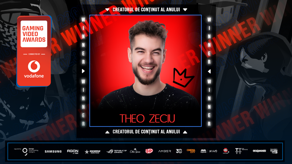 Imagine Joc Theo Zeciu câștigă distincția de Creator de conținut al anului la Gaming Video Awards 2023. Lista completă a câștigătorilor | 2review.ro