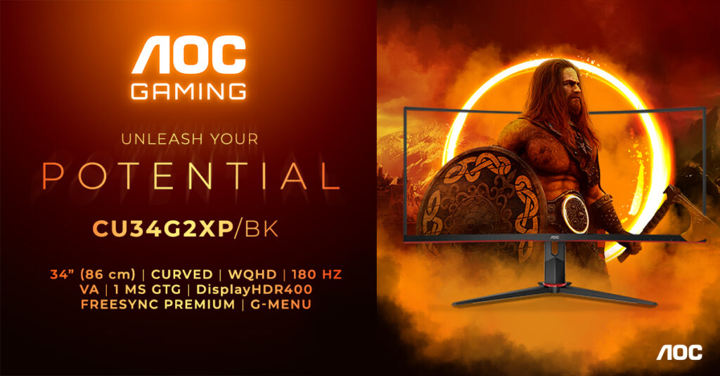 Imagine Joc AGON by AOC lansează CU34G2XE/BK și CU34G2XP/BK: monitoare ultrawide pentru gaming | 2review.ro