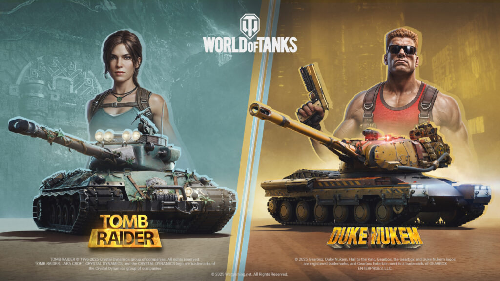Imagine Joc Două legende ale jocurilor, Lara Croft și Duke Nukem, se alătură World of Tanks într-un Battle Pass special | 2review.ro